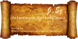 Jelencsics Szilvánusz névjegykártya
